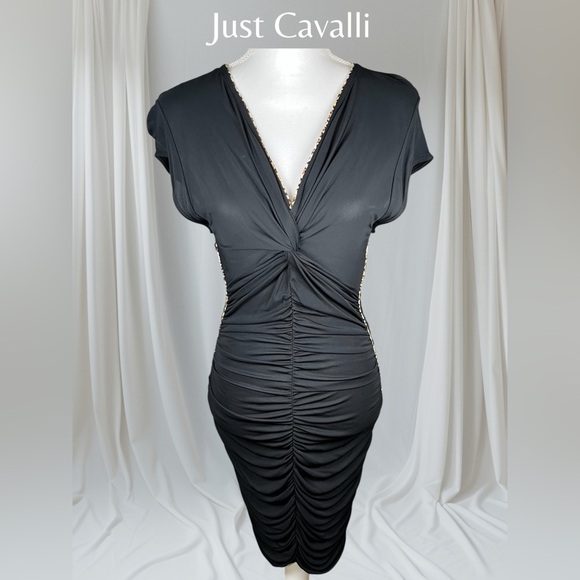 Just Cavalli | NWT! | Black Cup Sleeve Bodycon Dress - Picture 2 of 6